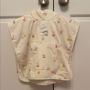 Pehr Kids Hooded Poncho with Cherry Design
